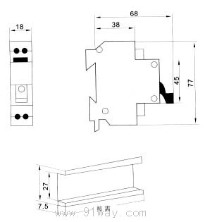 DZ30系列小型斷路器安裝尺寸