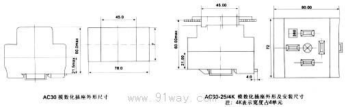 AC30系列模數化插座安裝尺寸