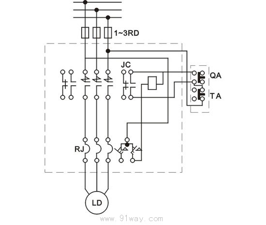 QC36系列電磁起動器接線圖