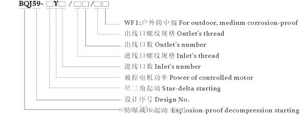 BQJ59系列防爆星三角起動箱(ⅡB)型號說明
