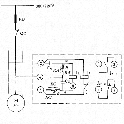 DDX-1系列斷相保護繼電器接線圖