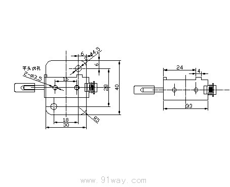 MQ8系列直流鎖用電磁鐵安裝尺寸圖