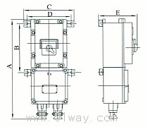 BQXN系列防爆倒順開關(guān)(IIB級)外形尺寸