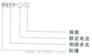 BQXN系列防爆倒順開關(guān)(IIB級)型號說明