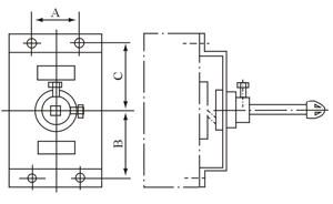 CT2型手動操作機構(gòu)外形尺寸