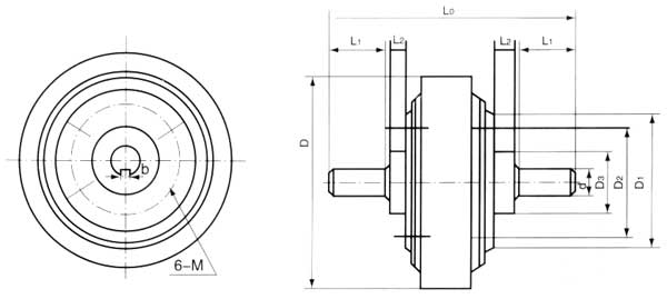 CJF型法蘭式磁粉離合器外形尺寸
