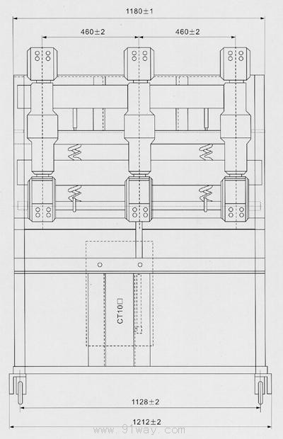 ZN□-40.5型戶內高壓真空斷路器手車安裝尺寸