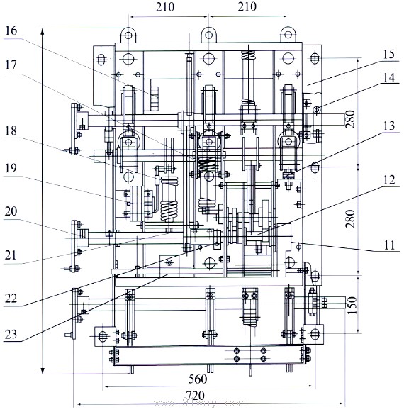 FN16A-12D系列戶內交流高壓真空負荷開關安裝尺寸1