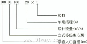 DLR型立式多級離心泵型號說明