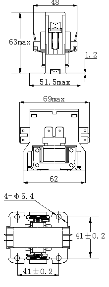 CJX9B-25S/D系列交流接觸器安裝尺寸