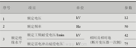 YC1-12型系列變壓器手車技術參數