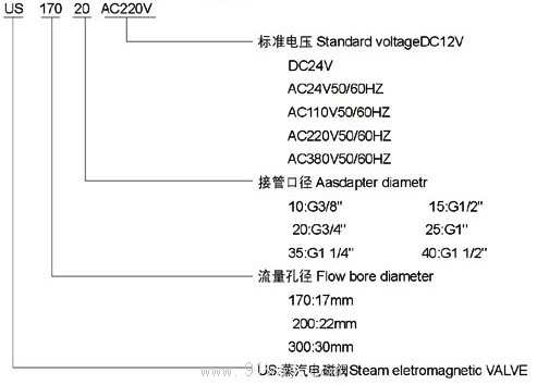 VF3000系列電磁閥型號說明