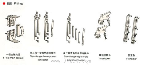 HB系列一字形和直角形星三角轉(zhuǎn)換接觸器觸頭圖