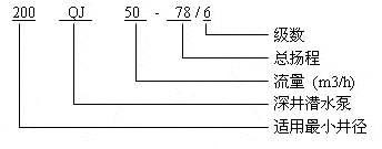 QJ型井用潛水電泵型號說明