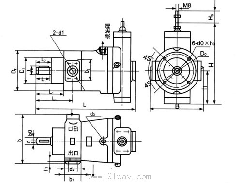CCY型軸向柱塞泵安裝尺寸