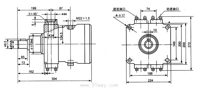 XM-F40L/F75F軸向柱塞泵外形尺寸4
