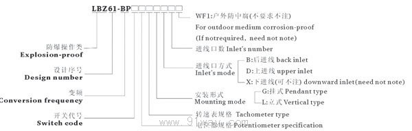 LBZ61-BP型防爆變頻調速操作柱(ⅡB)選型說明