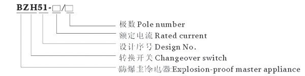 BZH51系列防爆轉換開關(ⅡB ⅡC)型號說明