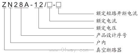 ZN28G-12系列戶內(nèi)高壓真空斷路器型號(hào)說明