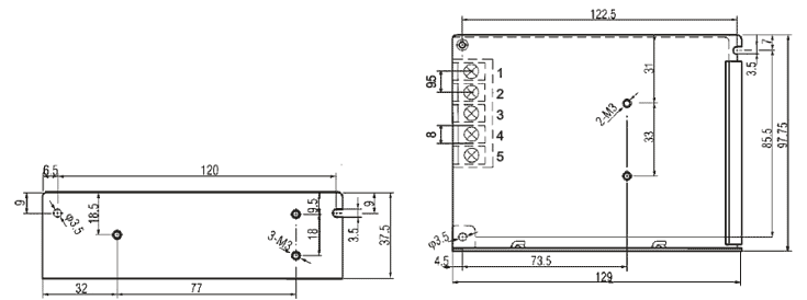 S-35型開關電源外形尺寸