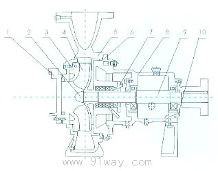 XZ型紙漿泵結構圖