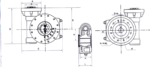 QDX-D系列配電動蝸輪箱外形尺寸