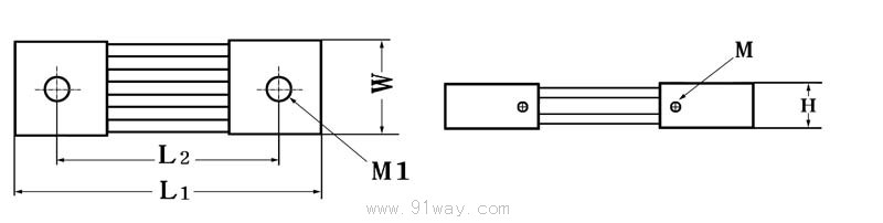 250-600A系列分流器安裝尺寸