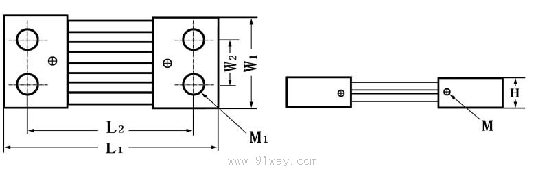 800-1500A系列分流器安裝尺寸